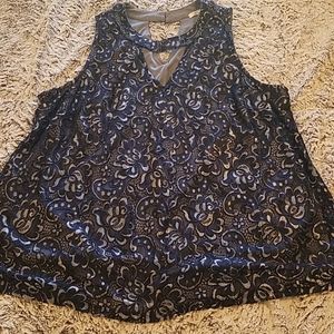 Maurices - Blue and Silver Lace Flowy tank